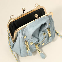 Load image into Gallery viewer, Denim Motorcycle Jacket Crossbody- Light