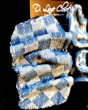 Load image into Gallery viewer, Wavy Checker Denim Earrings
