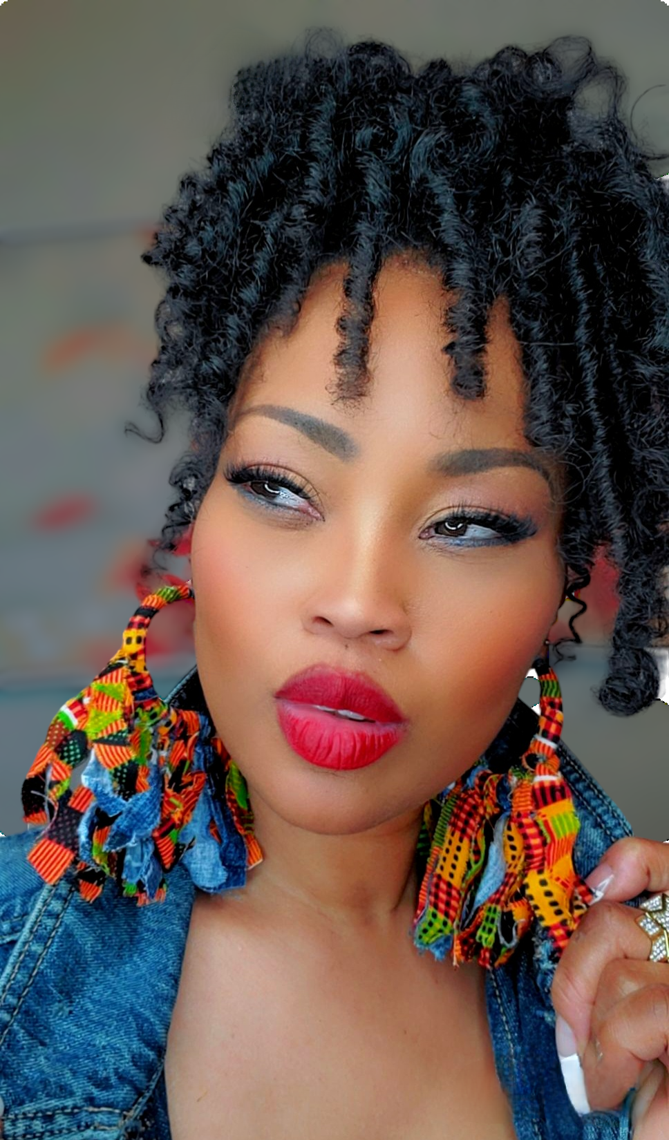 Kente Fringe Hoops