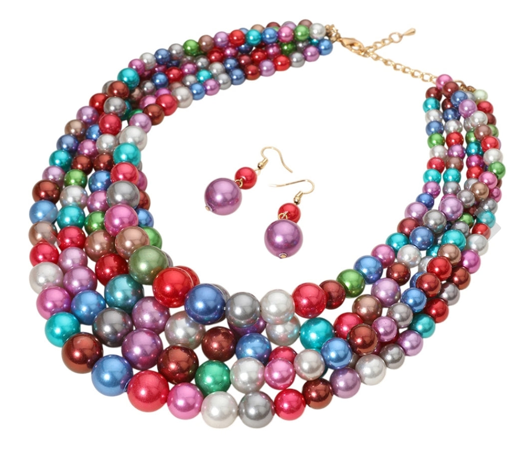 Diva Pearl Necklace & Earring Set