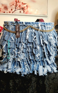 Denim Fringe Tote