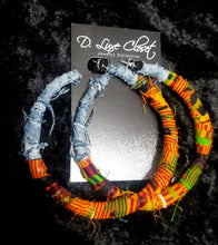 Load image into Gallery viewer, Kente &amp; Denim Hoops - XL
