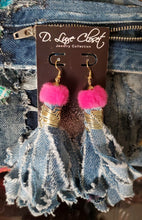 Load image into Gallery viewer, Plush Denim Earrings - Pink
