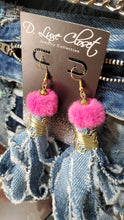 Load image into Gallery viewer, Plush Denim Earrings - Pink
