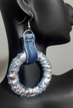 Load image into Gallery viewer, Electric Denim Hoops
