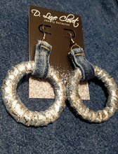 Load image into Gallery viewer, Electric Denim Hoops
