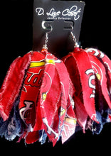 Load image into Gallery viewer, Limited Edition Cardinals Denim Earrings
