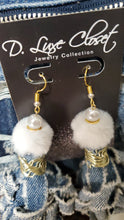 Load image into Gallery viewer, Plush Denim Earrings-White
