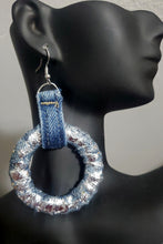 Load image into Gallery viewer, Electric Denim Hoops
