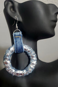 Electric Denim Hoops