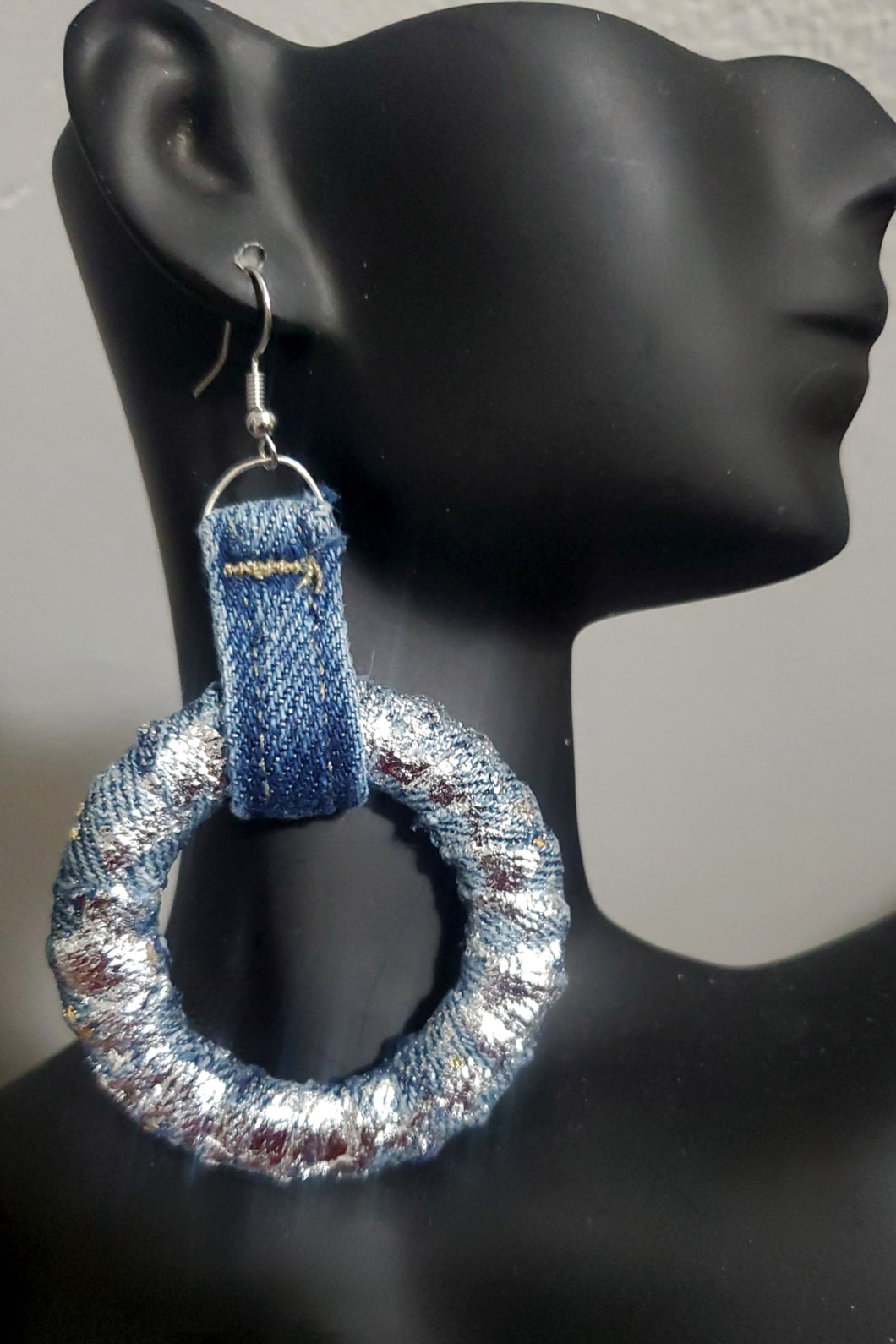 Electric Denim Hoops
