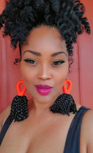 Load image into Gallery viewer, Keyhole Yarn Earrings - Orange
