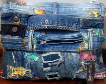 Load image into Gallery viewer, Denim Patchwork Clutch
