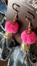 Load image into Gallery viewer, Plush Denim Earrings - Pink

