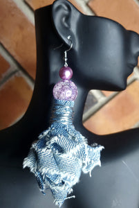 Lavender Denim Earrings