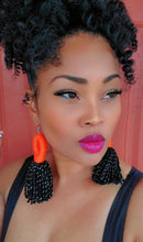 Load image into Gallery viewer, Keyhole Yarn Earrings - Orange
