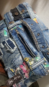 Denim Patchwork Clutch