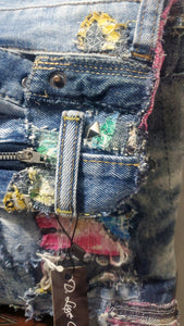 Denim Patchwork Clutch