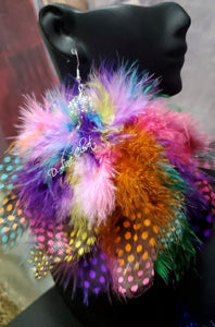 Feather Earrings - Cotton Candy