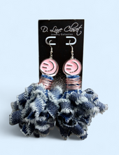 Load image into Gallery viewer, BE HAPPY Denim Earrings
