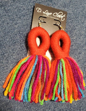 Load image into Gallery viewer, Red Hot Yarn Earrings
