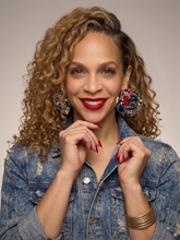 Load image into Gallery viewer, Patchwork Denim Earrings
