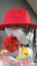Load image into Gallery viewer, Feather Earrings - Fire Red
